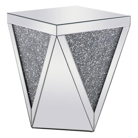 Elegant Lighting Elegant Lighting 18.5 in. Modern Royal Cut Crystal End Table Silver MF92008